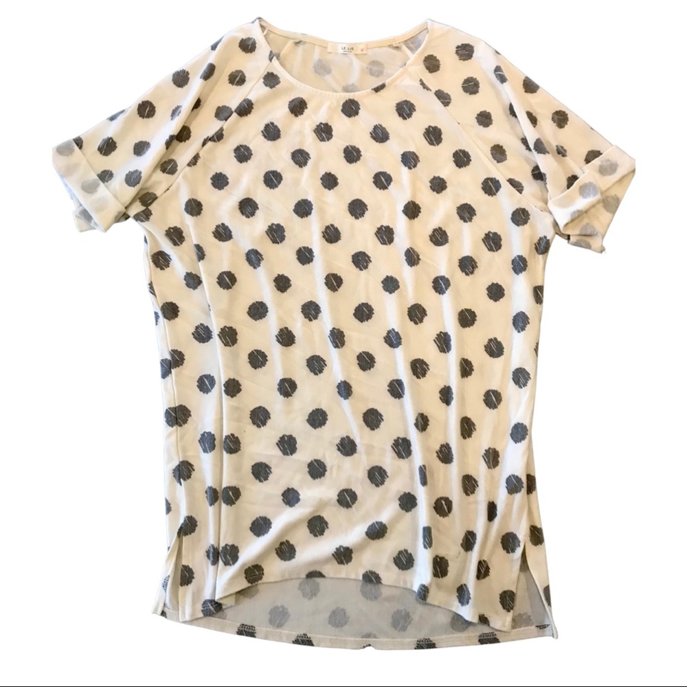 LE LIS | Polka Dot Short Sleeve Top Sz S